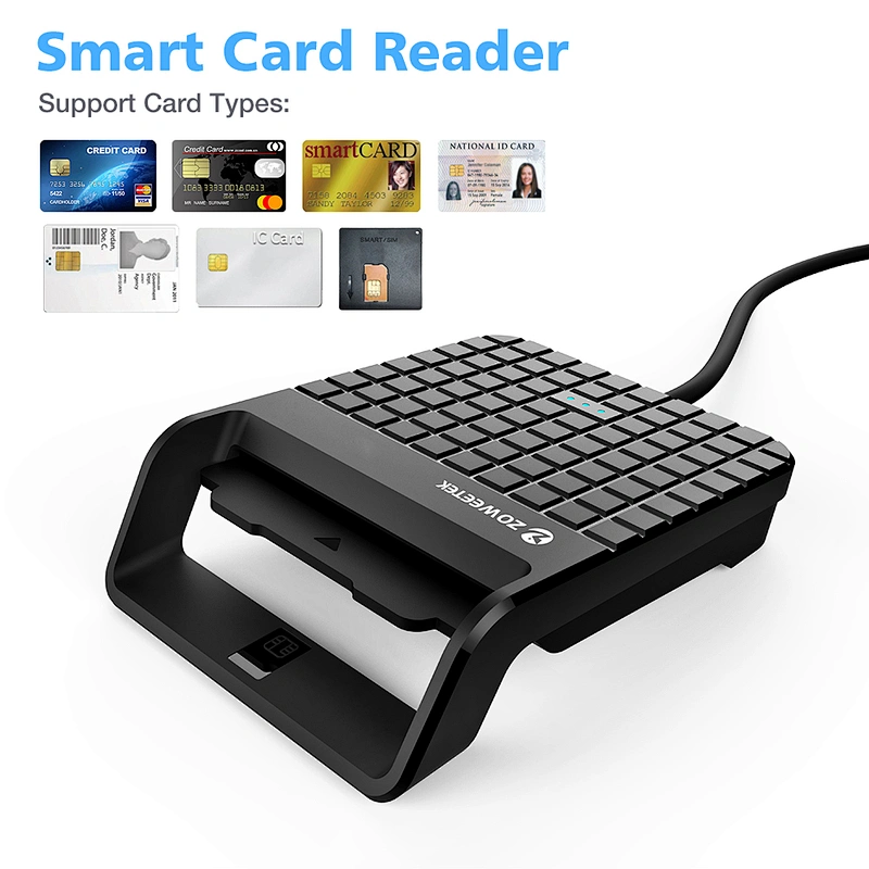 ZW-12026-5 ZOWEETEK IC Smart Credit Card Reader USB 2.0 for Bank, Online Payment