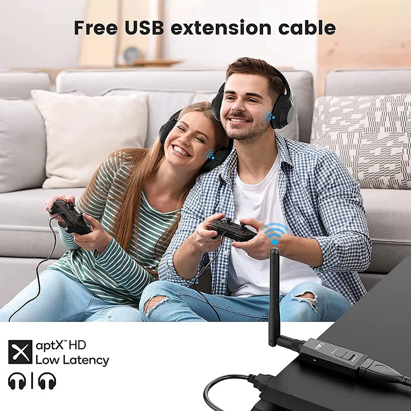1Mii B10Pro USB Bluetooth Transmitter aptX Low Latency Wireless Audio Adapter for PC, MAC, PS4