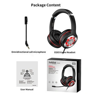 USB Gaming Headset for PC Laptop PS4/PS5 w/Virtual 7.1 Stereo 3D Surround Sound, 50mm Drivers USB Gaming Headphones Detachable Mic, RGB LED Light, Volume Control PC Gaming Headset