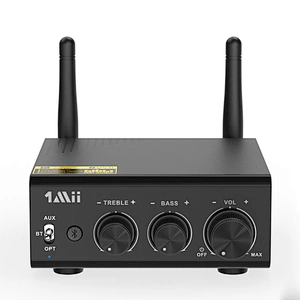 Bluetooth Amplifier, 1Mii Bluetooth Digital Amplifier, Bluetooth 5.0 Stereo Audio Amplifier Receiver Long Range 2.1 Channel Mini Hi-Fi Amp for Home Speakers 100W x 2 w/Bass & Treble Control