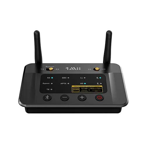 1Mii B03Pro Dual Link Bluetooth 5.0 Transmitter Receiver for TV Home Stereo BT Headphones, support aptX, aptX LL, aptX HD and LDAC Audio