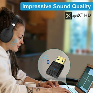 1Mii B10 Bluetooth USB Audio Transmitter Adapter for PC PS4 PS5 Wireless Audio Dongle with aptX Low Latency for Connecting Bluetooth Headphones Speakers