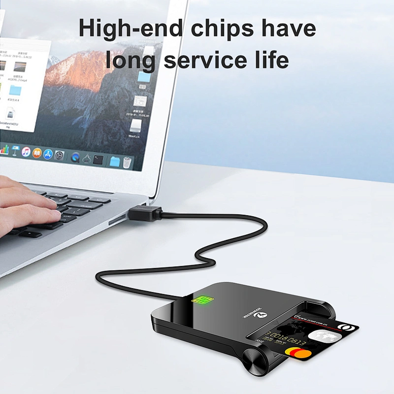 2022 Newest SIM Card Reader ISO7816 Single USB Smart Card Reader for Windows, MacOS