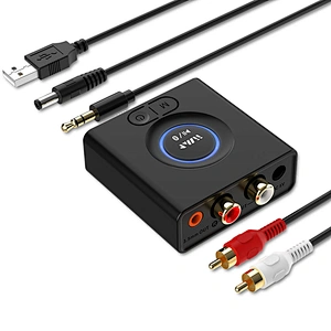 1Mii Bluetooth 5.0 Audio Receiver, AUX/3.5mm RCA Audio Adapter for Home Stereo Music Streaming System, Bass Mode, 12hrs Playtime
