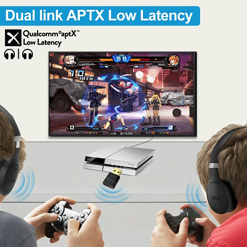 1Mii B10 Bluetooth USB Audio Transmitter Adapter for PC PS4 PS5 Wireless Audio Dongle with aptX Low Latency for Connecting Bluetooth Headphones Speakers
