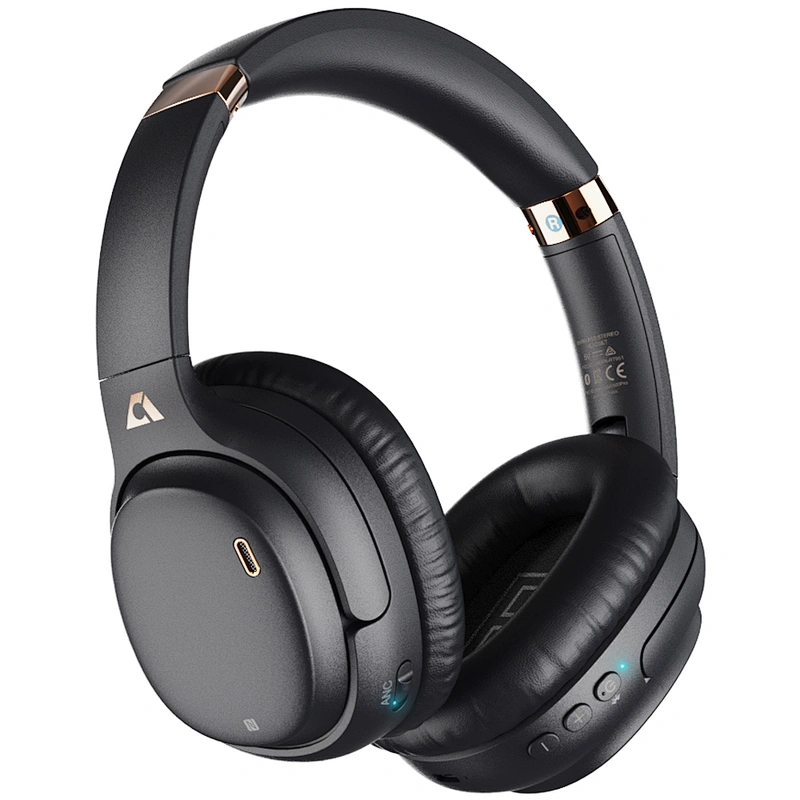 1Mii E600Pro Hybrid Active Noise Cancelling Headphones with aptX HD & Low Latency, Over-Ear Bluetooth Headphones Wireless Headphones with Build-in Microphone Hi-Fi Deep Bass, 60H Playtime