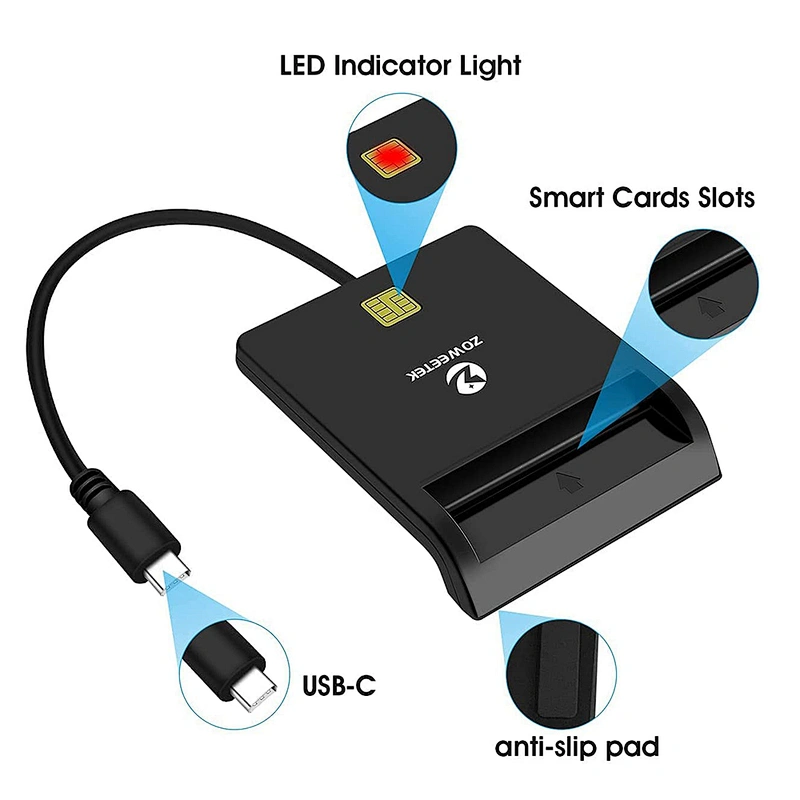 Best USB-C Smart Card Reader for PC, Single ID/IC Contact Chip Reader