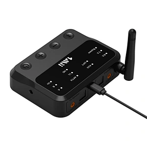 Bluetooth 5.0 Receiver Transmitter for TV/BT Headphones, Wireless Bluetooth Receiver for Home Stereo/Speakers, Built in Battery Audio Adapter Support aptX LL & HD