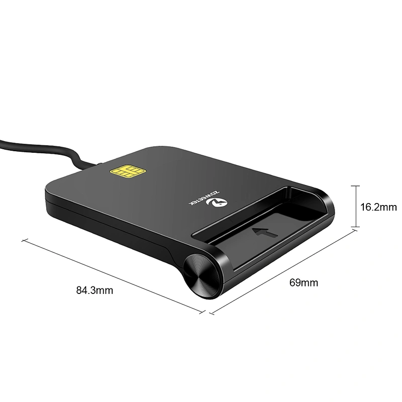 2022 Newest SIM Card Reader ISO7816 Single USB Smart Card Reader for Windows, MacOS