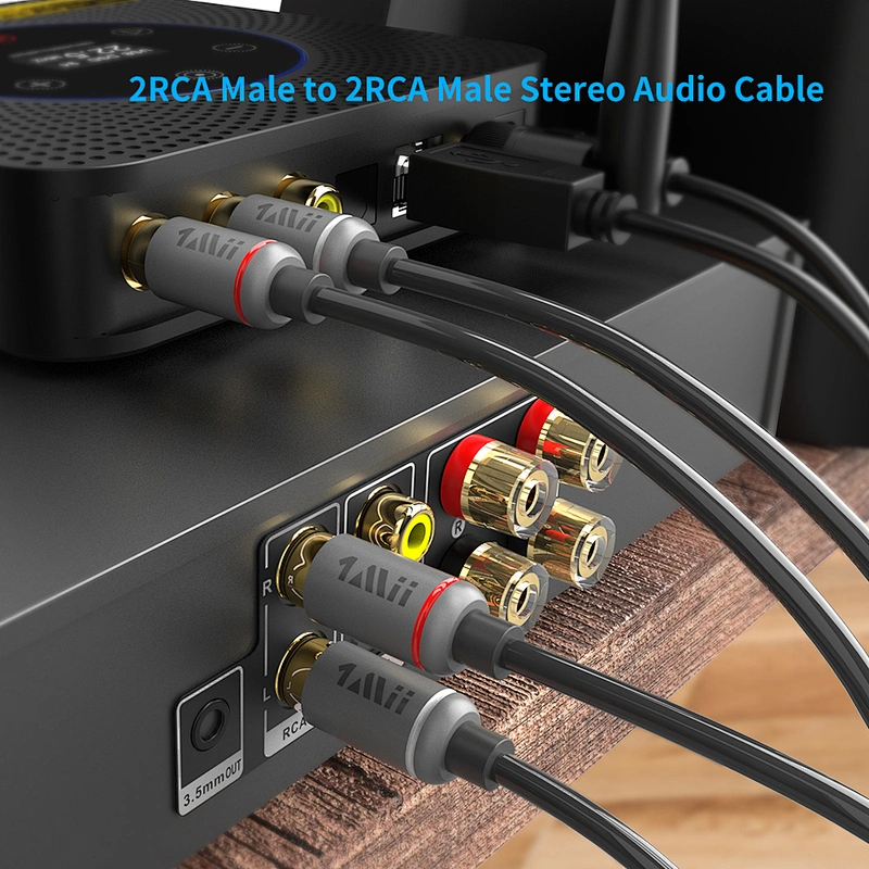 1Mii 2RCA Male to Male Stereo Audio Cable 1.8M for Speakers
