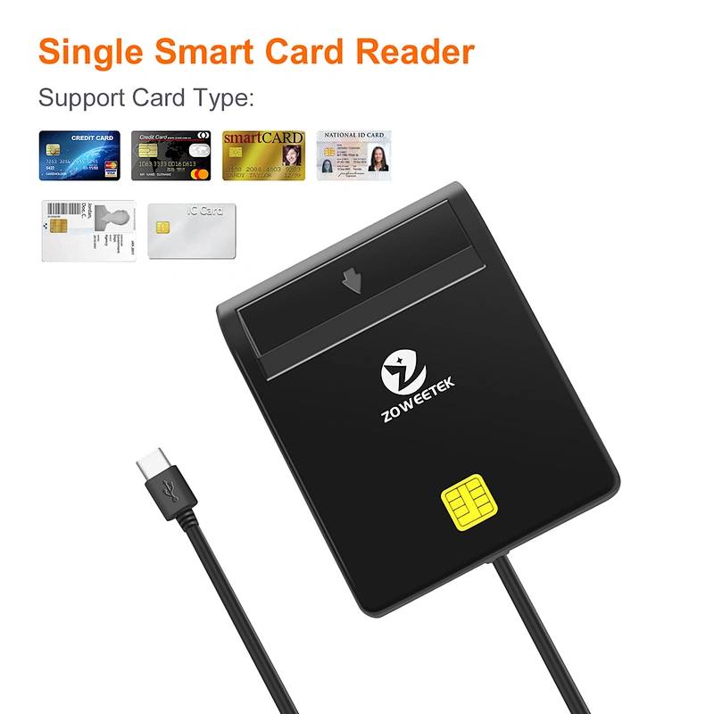 Best USB-C Smart Card Reader for PC, Single ID/IC Contact Chip Reader