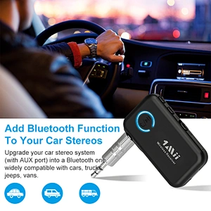 Mini Bluetooth 5.0 Audio/Music Receiver for Car, Speakers, 3.5mm AUX Wireless Stereo Audio Adapter