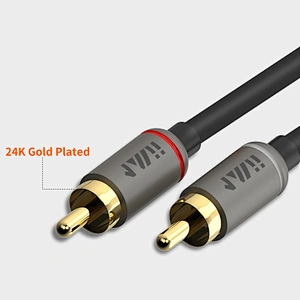 1Mii 3.5mm to 2-Male RCA Audio Cable (3.3 Ft), Hi-Fi Sound Nylon-Braided RCA to Aux Cord for Home Stereos, Speaker, DVD Player, Amplifier & More