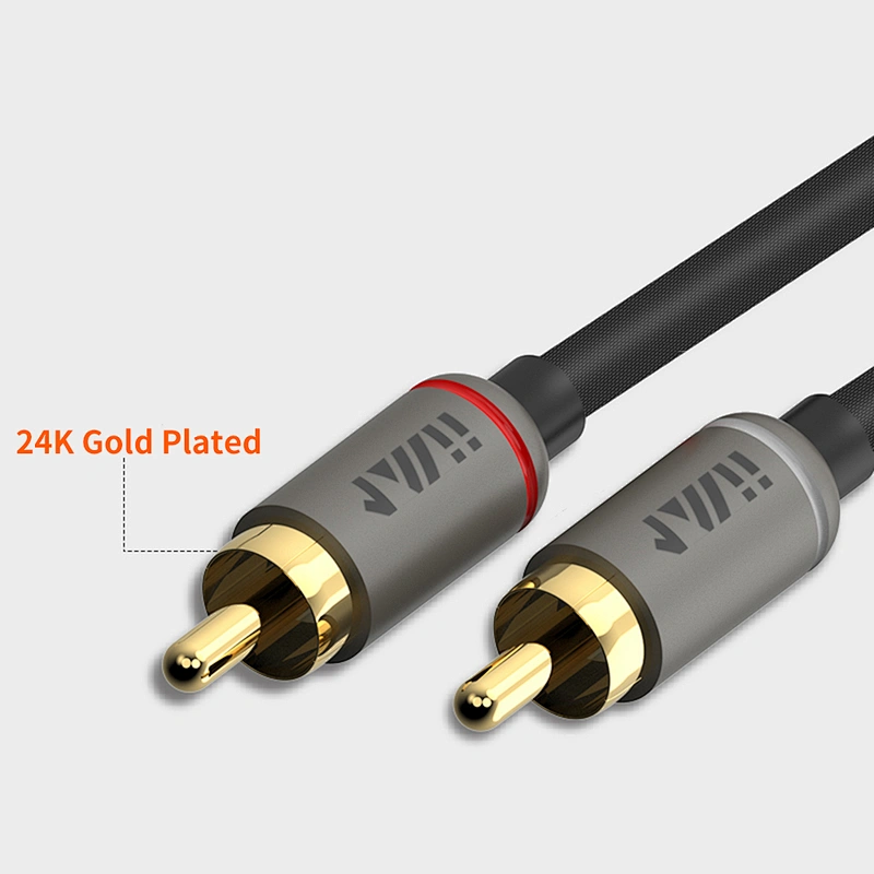 1Mii 3.5mm to 2-Male RCA Audio Cable (3.3 Ft), Hi-Fi Sound Nylon-Braided RCA to Aux Cord for Home Stereos, Speaker, DVD Player, Amplifier & More