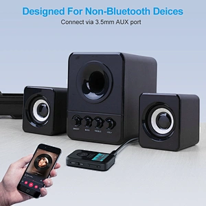 1Mii Bluetooth 5.0 Music Receiver with OLED Display, Aux Bluetooth Adapter for Car/Home Stereo/Speakers, Hands-Free Call, Dual Connection and Long Battery Life