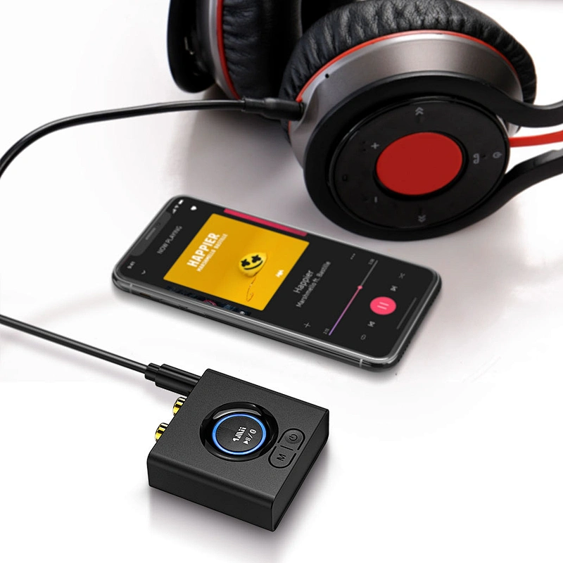 1Mii Bluetooth 5.0 Audio Receiver, AUX/3.5mm RCA Audio Adapter for Home Stereo Music Streaming System, Bass Mode, 12hrs Playtime