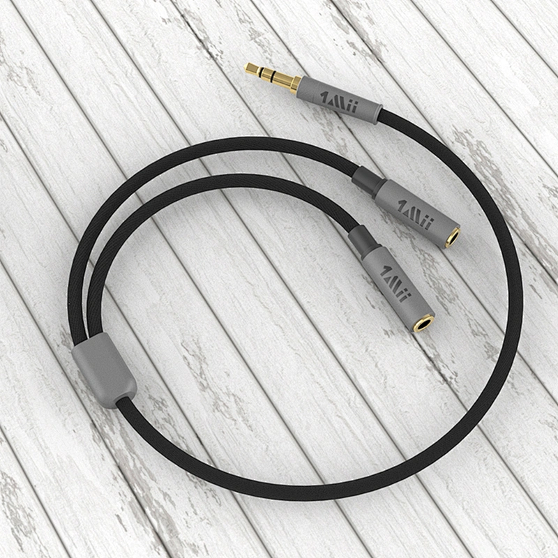 1Mii Headphone Splitter 3.5mm Y Splitter Stereo Audio Cable Male to 2 Female Extension Cable Headset Splitter Adapter Aux Stereo Cord for Car/Home Stereos, Speaker