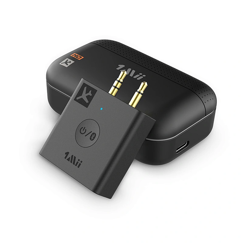 1Mii Bluetooth 5.0 Airplane Audio Transmitter with aptX HD/LL, Bluetooth Audio Adapter with Charging Cabin