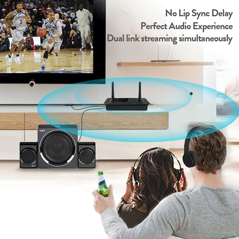 1Mii 2-in-1 Bluetooth Audio Adapter, Wireless Receiver and Transmitter with aptX HD / atpX Low Latency, Dual Link for TV