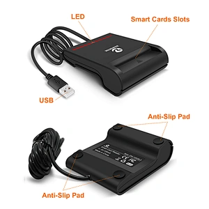 ZOWEETEK USB 2.0 Credit Card Reader Writer DNi/CAC/IC/ID/ATM/Bank EMV Card Reader