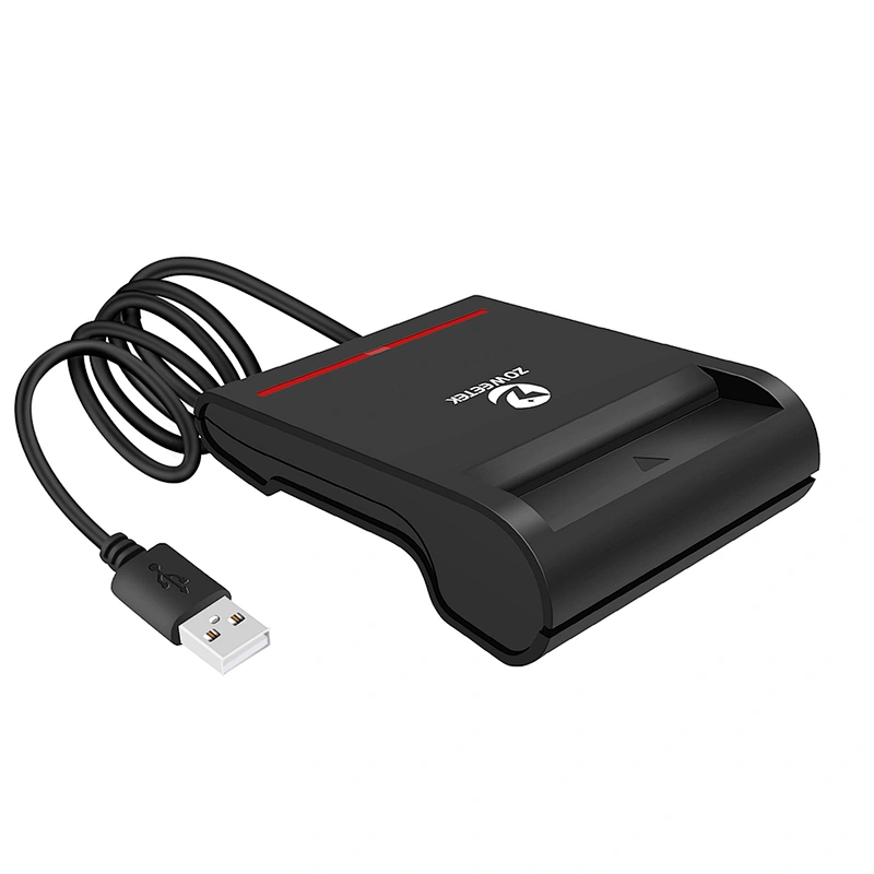 ZOWEETEK USB 2.0 Credit Card Reader Writer DNi/CAC/IC/ID/ATM/Bank EMV Card Reader