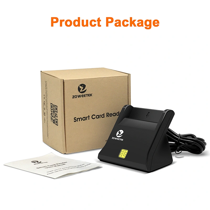 ZOWEETEK ZW-12026-3 Desktop ATM EMV USB 2.0 CCID Smart Chip CAC Card Reader