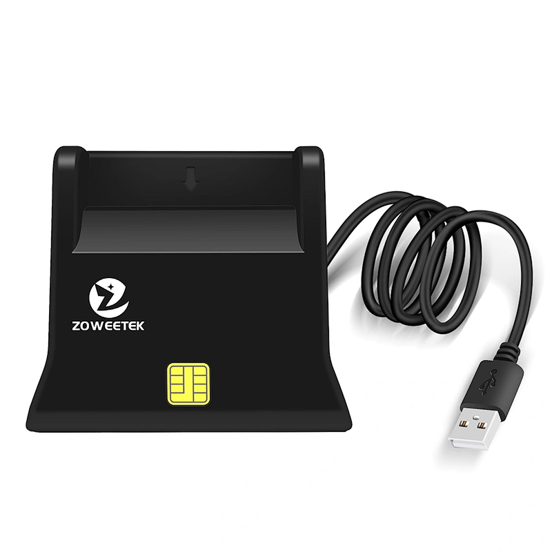 ZOWEETEK ZW-12026-3 Desktop ATM EMV USB 2.0 CCID Smart Chip CAC Card Reader