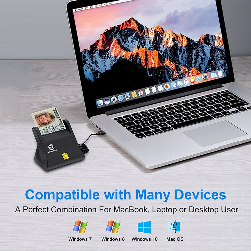 ZOWEETEK ZW-12026-3 Desktop ATM EMV USB 2.0 CCID Smart Chip CAC Card Reader