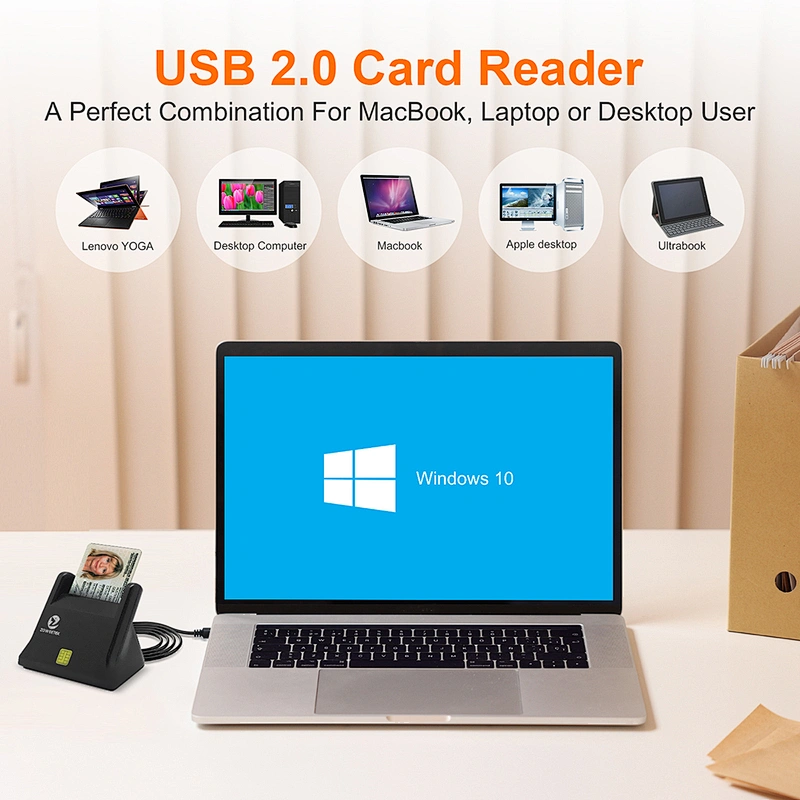 ZOWEETEK ZW-12026-3 Desktop ATM EMV USB 2.0 CCID Smart Chip CAC Card Reader