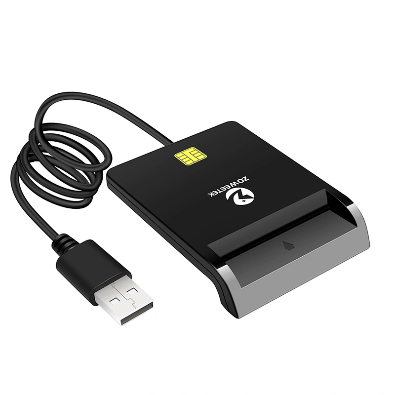 ZOWEETEK ZW-12026-1 CAC Card Reader Military, Smart Card Reader DOD Military USB Common Access CAC, Compatible with Windows, Mac OS and Linux