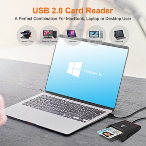 ZOWEETEK USB 2.0 Credit Card Reader Writer DNi/CAC/IC/ID/ATM/Bank EMV Card Reader