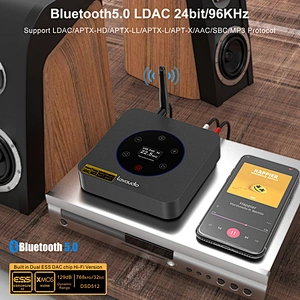 1Mii DS601 Bluetooth 5.0 Audio Decoder, HiFi LDAC aptX HD, USB DAC w/ Touchscreen for Home Stereo AV Receiver / Amplifier ES9038Q2M*2 XMOS XU208 DSD512 PCM32Bit/768Khz RCA Out