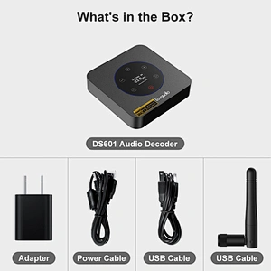 1Mii DS601 Bluetooth 5.0 Audio Decoder, HiFi LDAC aptX HD, USB DAC w/ Touchscreen for Home Stereo AV Receiver / Amplifier ES9038Q2M*2 XMOS XU208 DSD512 PCM32Bit/768Khz RCA Out