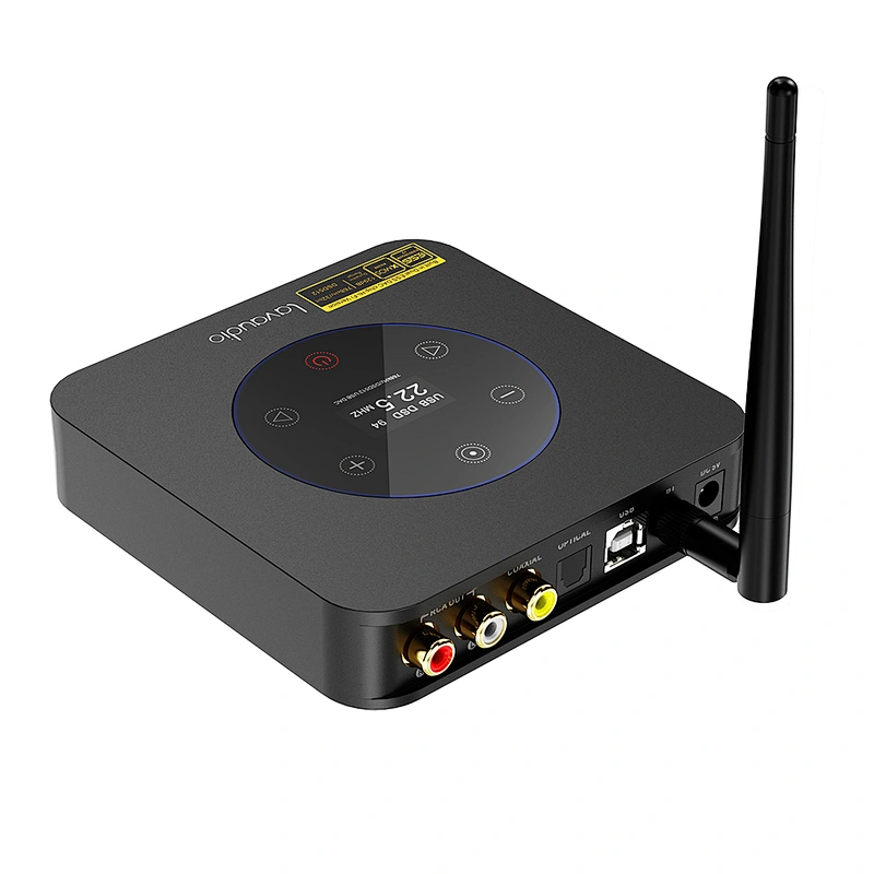 1Mii DS601 Bluetooth 5.0 Audio Decoder, HiFi LDAC aptX HD, USB DAC w/ Touchscreen for Home Stereo AV Receiver / Amplifier ES9038Q2M*2 XMOS XU208 DSD512 PCM32Bit/768Khz RCA Out