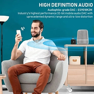 1Mii B06HD+ Bluetooth Receiver, HiFi Bluetooth 5.0 Audio Adapter w/ Audiophile DAC, LDAC, aptX HD & Low Latency, Volume Control & OLED Display for Home Stereo AV Receiver/Stereo Amplifier