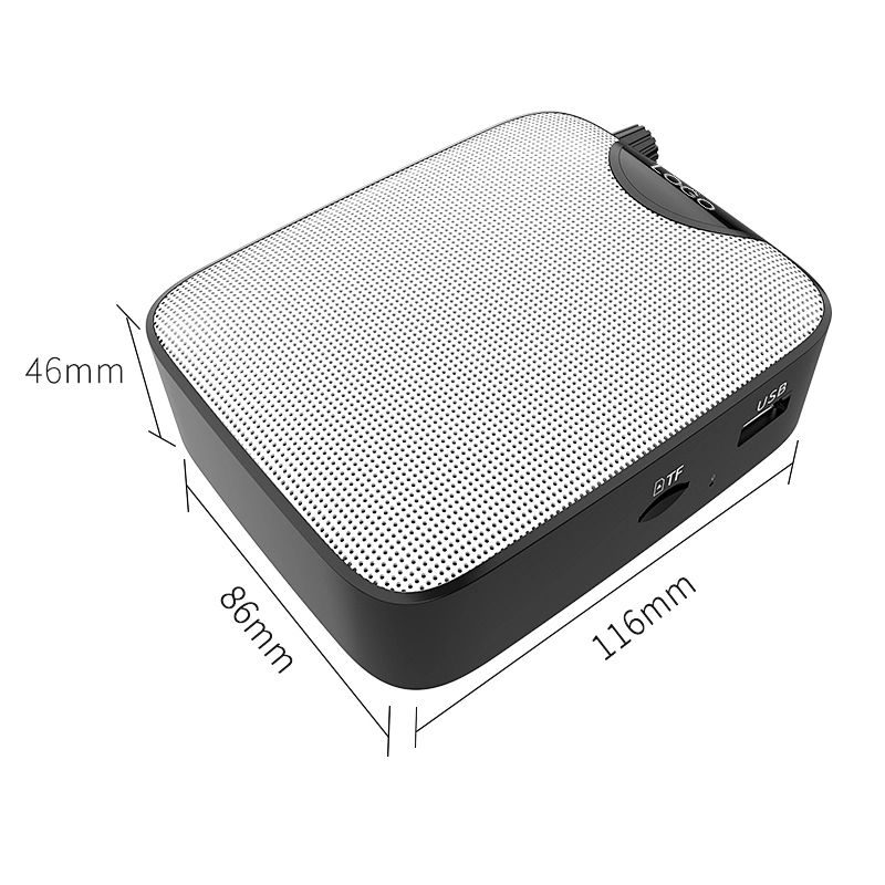 1800mAh Rechargeable 10W Power Wired Voice Amplifier with Bluetooth 5.0 Speaker and Acoustic Microphone for Teaching, Meeting