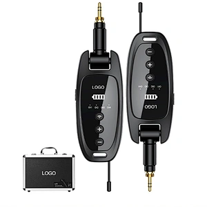UHF 30m Wireless Transmission Distance Rechargeable 3.5/6.5mm Standard Audio Electric Guitar Transmitter Receiver Microphone