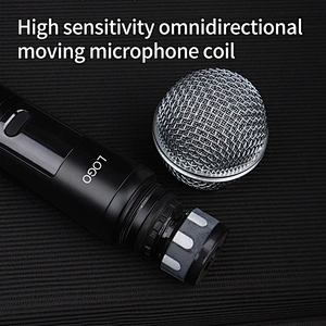 Portable Cordless UHF Microphone Set With Receiver Multi-functional Dual Wireless Dynamic Handheld Microphone Kit For Speakers