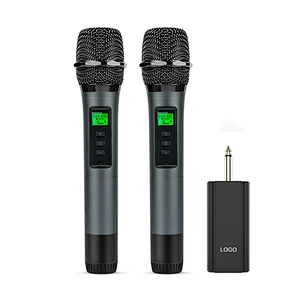 UHF Wireless Conference Microphone Set With Receiver Portable Visible Frequency Handheld Dynamic Microphone