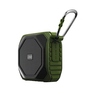 Portable Small Waterproof Rechargeable Outdoor Wireless Bluetooth Stereo Music Speaker with Metal Hook for Mobile Phone