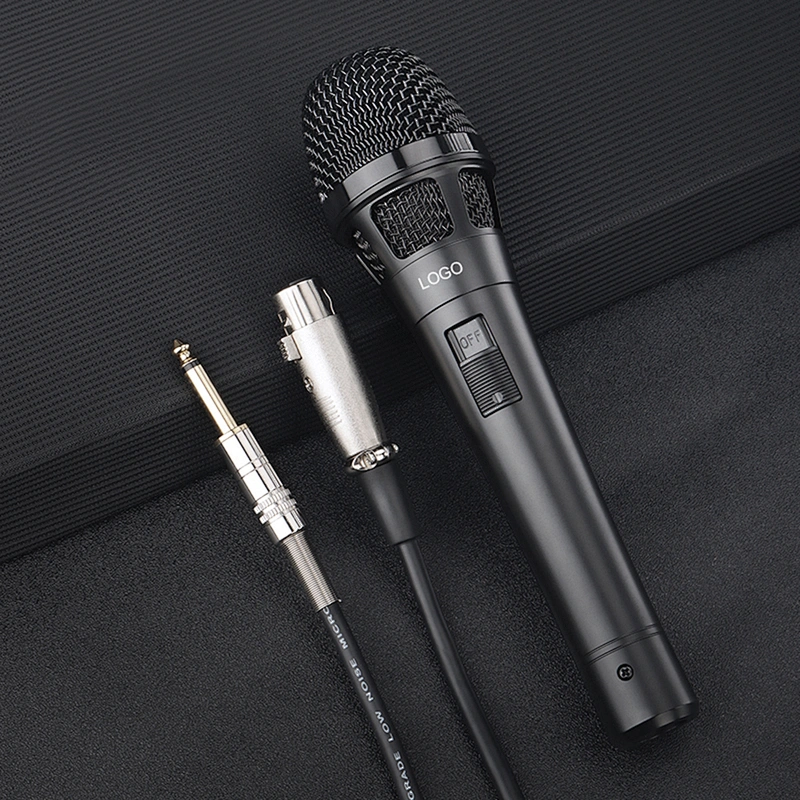 Wired Microphone Zinc Alloy Dynamic Professional Meeting Singing Mic with Collar High Sensitivity