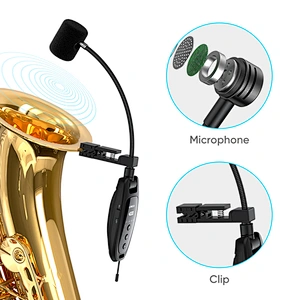 Original Sound Transmitter Receiver Plug&Play Instrument Mic System UHF Wireless Microphone for Saxophone Trumpets
