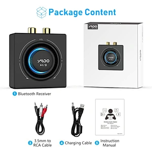 Bluetooth Audio Adapter for Music Streaming Sound System, Bluetooth Receiver with RCA/AUX for Car, Phone, Speaker
