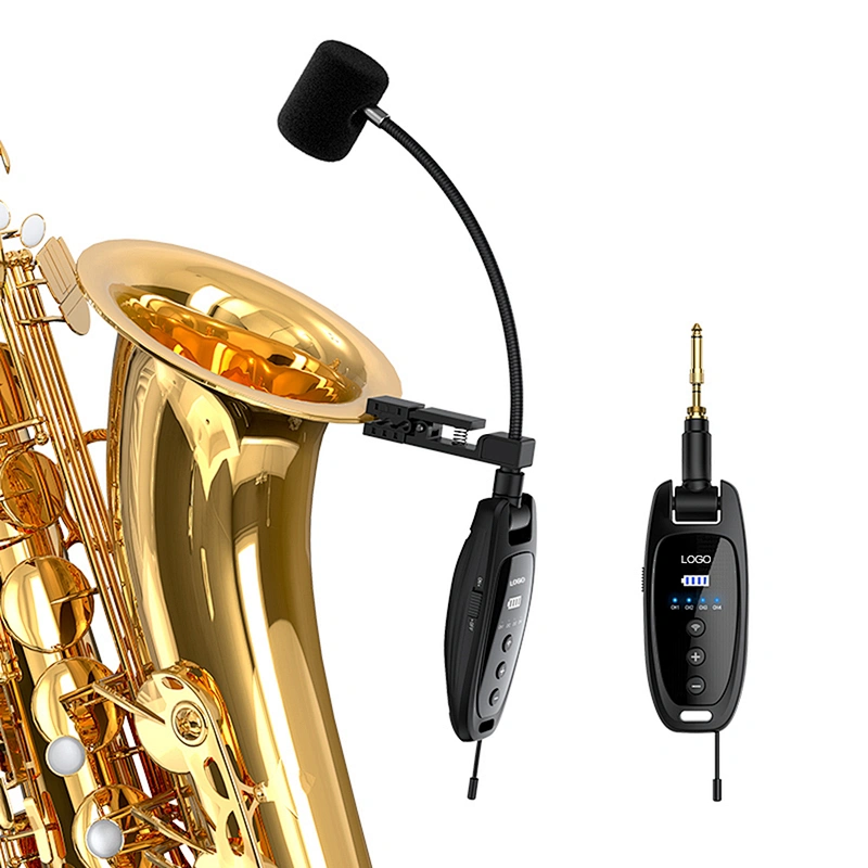 Original Sound Transmitter Receiver Plug&Play Instrument Mic System UHF Wireless Microphone for Saxophone Trumpets