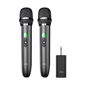 UHF Double Professional Wireless Microphone System Karaoke Handheld Coil-moving Microphone For Church/Speech
