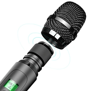 Top Rated Portable Professional Outdoor Stage Performance Rechargeable Karaoke Handheld Microphone Kit With Receiver