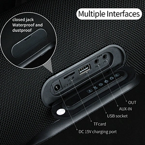 50W Output Power Portable Speaker with UHF Wireless Microphone Built-in 4000mAh Lithium Battery for Karaoke