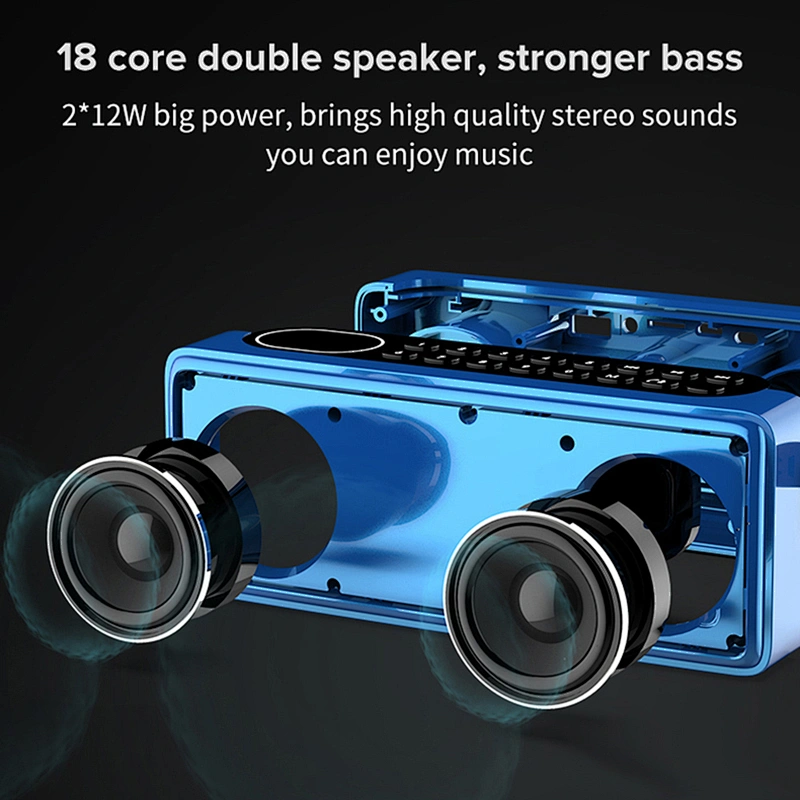 Acoustic Multifunction Rechargeable FM Radio Speaker With Number Pad And Screen Portable Stereo Sound Bluetooth Speaker
