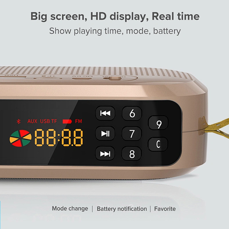 Mini Classic Rechargeable FM Radio Speaker With Number Pad And Screen Portable Mini Digital Bluetooth Speaker