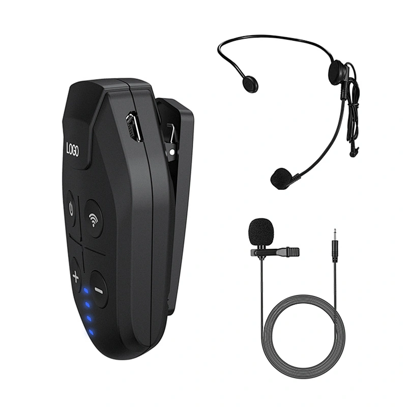 UHF Wireless Audio Transmitter Receiver Rechargeable Live Broadcast Microphone Support Lavalier Mic and Headset Mic